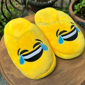 Emoji Slippers 😂 Soft,like new. M / L. Big fluffy smiley face! Happy comfort❤️